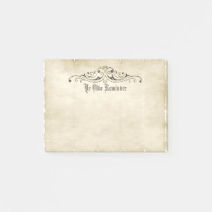 Vintage Style Old Parchment "Ye Olde Reminder" Post-it Notes