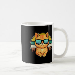 Vintage Style Orange Tabby Cat Friendly Wearing Su Coffee Mug