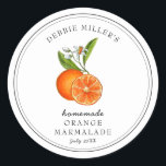 Vintage style Oranges on white Jam jar Classic Round Sticker<br><div class="desc">Elegant Personalized hand painted watercolor vintage style Orange marmalade label on white background. Use for your homemade jam's or anything you choose. Makes great gift. Fill your information on label and enjoy.</div>