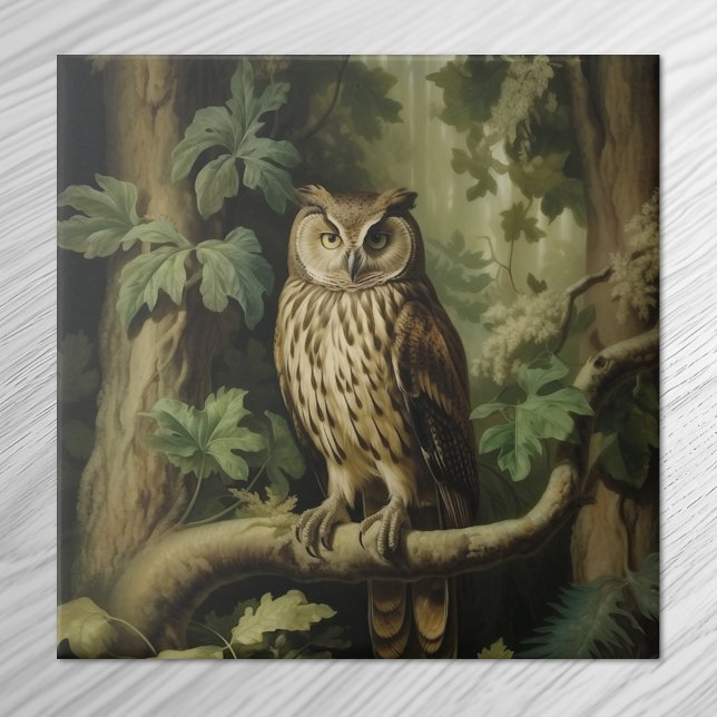 Vintage Style Owl in Enchanted Forest Tile (Creator Uploaded)