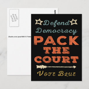 Vintage Style Pack the Court, Defend Democracy Postcard