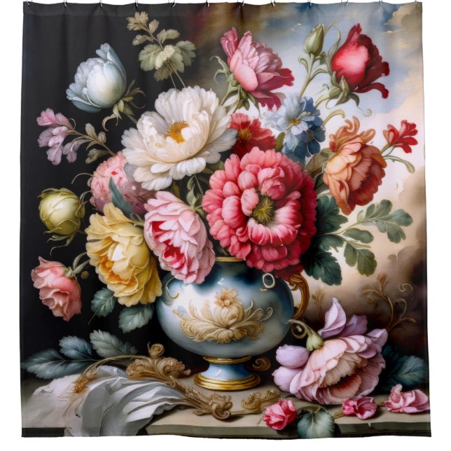 Vintage Style Painting of Bouquet of Flowers Vase  (Front)