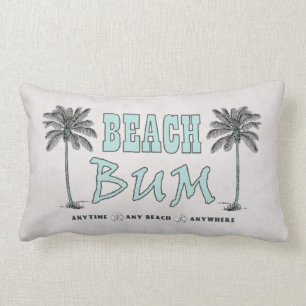 Vintage Style Palm Trees Beach Bum Lumbar Pillow