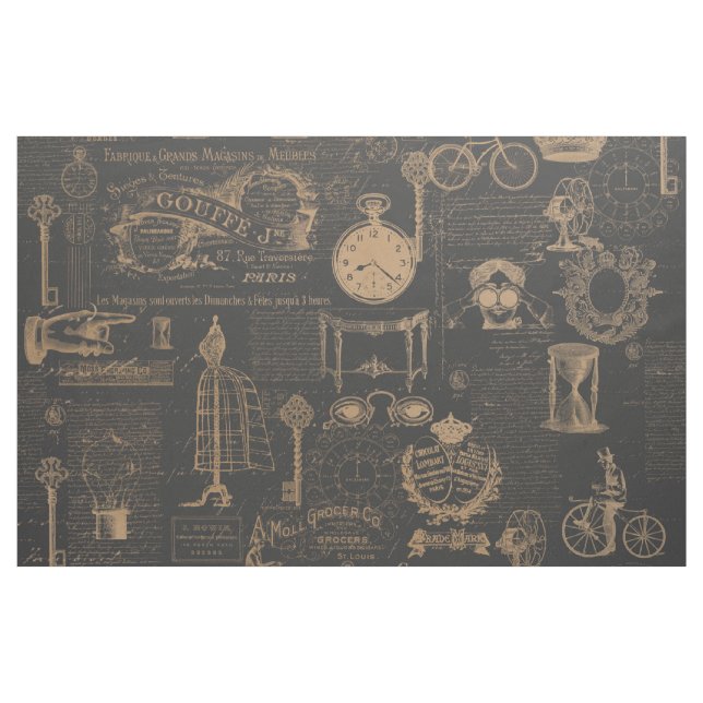 Vintage Style Paris | Old Script | Farmhouse Fabric (Yard)