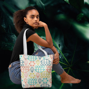 Vintage style pastel tote bag