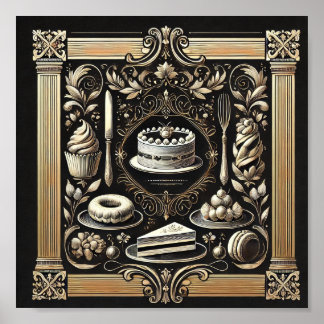 Vintage-Style Pastry & Baking Poster