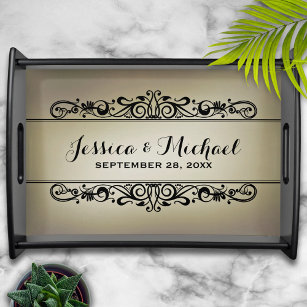 Vintage Style Personalized Serving Tray
