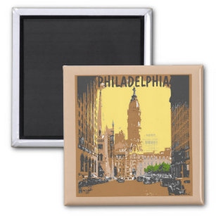 Vintage Style Philadelphia City Hall Magnet