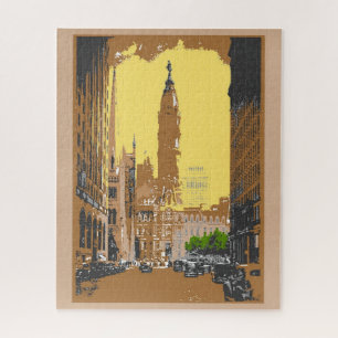 Vintage Style Philadelphia Jigsaw Puzzle