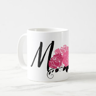 Vintage style pink flower mom coffee cup