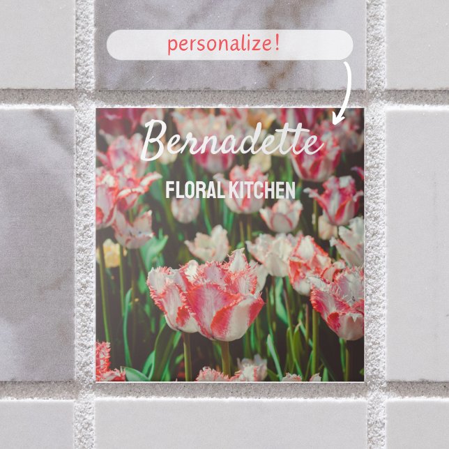 Vintage style pink fringed tulips  tile (Creator Uploaded)