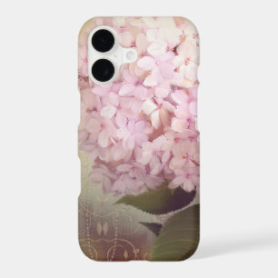Vintage Style Pink Lavender Hydrangea Oil Pastel