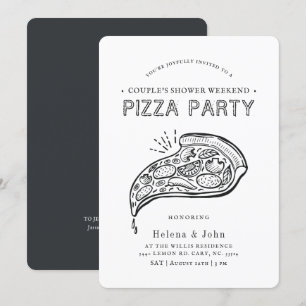Vintage Style Pizza Party   Couple's Shower Invita Invitation