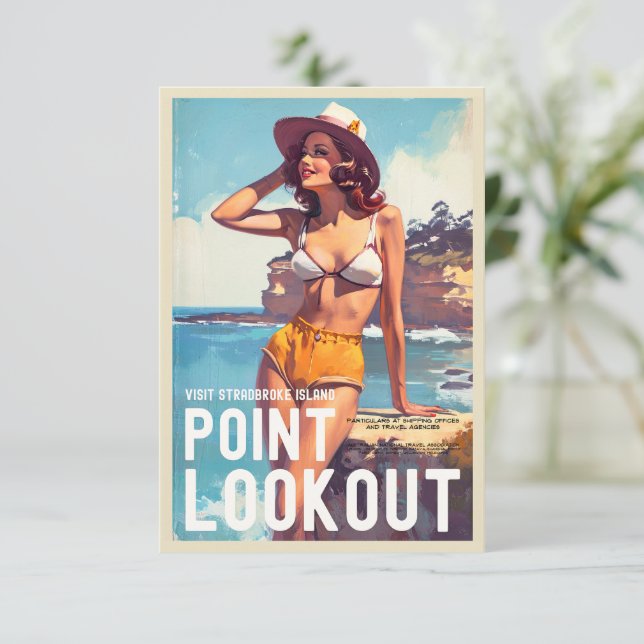 Vintage Style Point Lookout Travel Card (Standing Front)