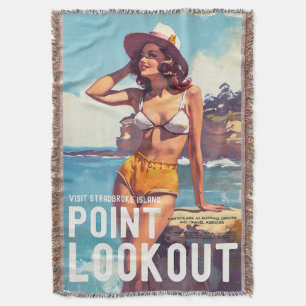 Vintage Style Point Lookout Travel Throw Blanket
