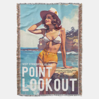 Vintage Style Point Lookout Travel Throw Blanket