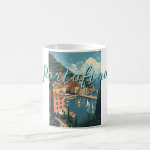Vintage Style Portofino Genova Italy Coffee Mug