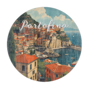 Vintage Style Portofino Genova Italy Cutting Board