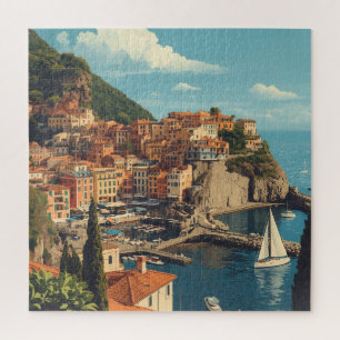 Vintage Style Portofino Genova Italy Jigsaw Puzzle