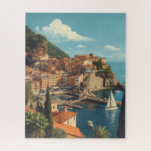 Vintage Style Portofino Genova Italy Jigsaw Puzzle