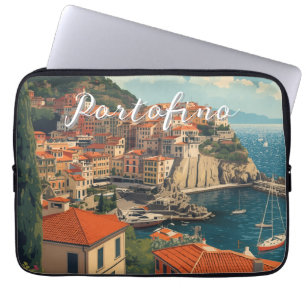 Vintage Style Portofino Genova Italy Laptop Sleeve