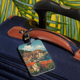 Vintage Style Portofino Genova Italy Luggage Tag