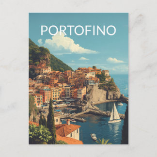 Vintage Style Portofino Genova Italy Postcard