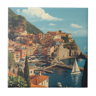 Vintage Style Portofino Genova Italy Tile