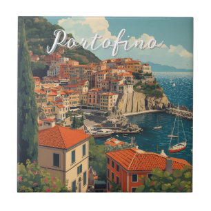 Vintage Style Portofino Genova Italy Tile