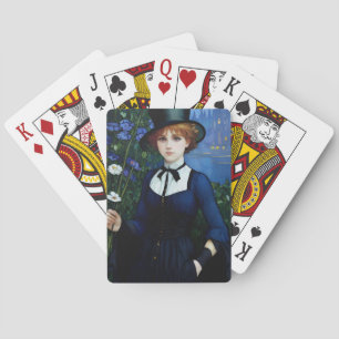 Vintage Style Pretty Dark Academy Girl Portrait Playing Cards