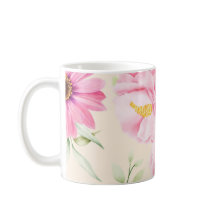 Vintage Style print with pink flowers & Roses