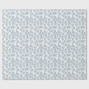 Vintage Style print with tiny blue flowers Wrapping Paper