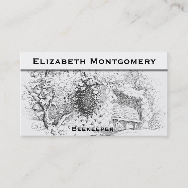 Vintage Style Professional Beekeeper Business Card (Front)