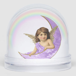 Vintage Style Purple Angel Snow Globe