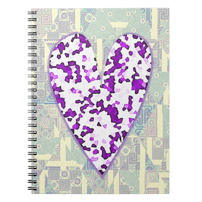 Vintage Style Purple Heart Art Journal (Front)