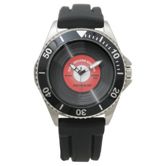 Vintage Style Red 45 rpm Vinyl Record Watch