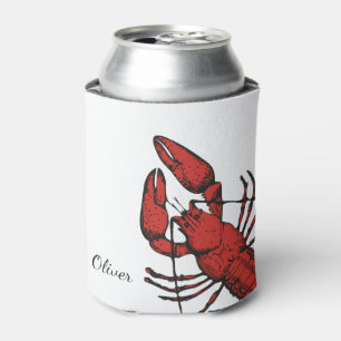 Vintage style red lobster design can cooler