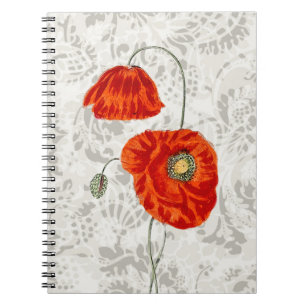 Vintage Style Red Poppies Journal Notebook