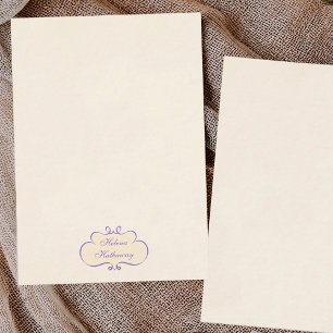 Vintage style romantic name shield Note Card