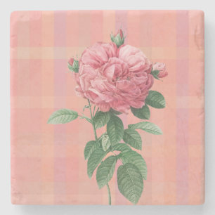 Vintage Style Rose Art Stone Coaster