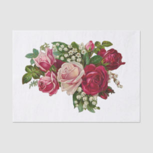 Vintage Style Rose Bouquet Tissue Paper