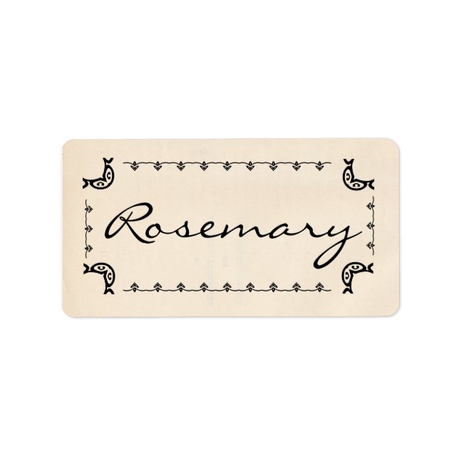 Vintage-Style Rosemary Labels (Front)
