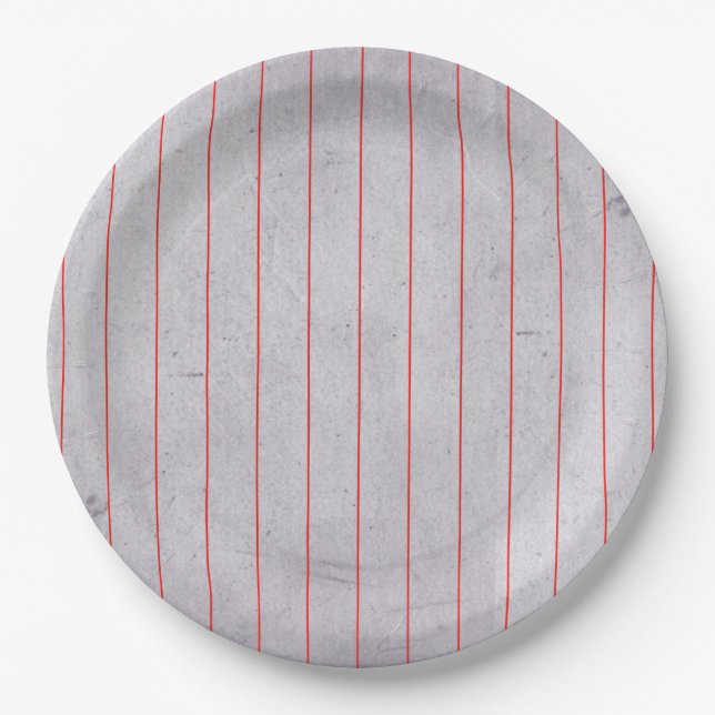 Vintage Style Rule Paper Pattern Paper Plate (Front)