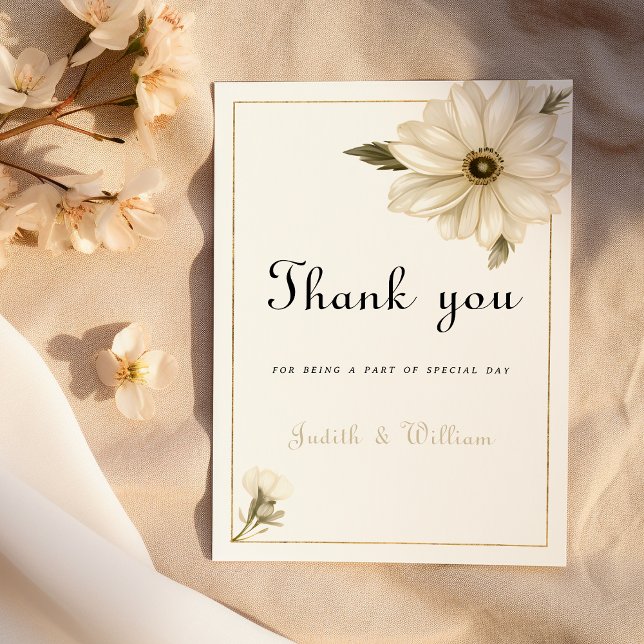 Vintage style rustic daisy flower Thank You Invitation (Vintage style rustic daisy flower Thank You)