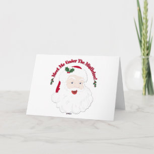 Vintage Style Santa Meet Me Under The Mistletoe! Holiday Card