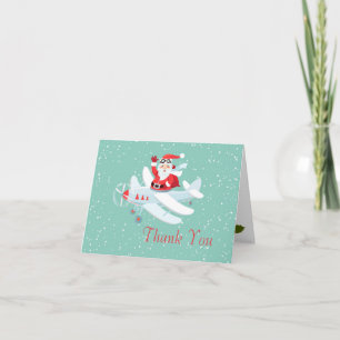 Vintage style Santa - pilot Christmas Thank You Card
