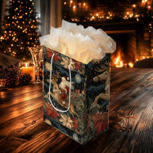 Vintage Style Santa Riding Reindeer Design