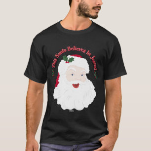 Vintage Style Santa This Santa Believes In Jesus T-Shirt