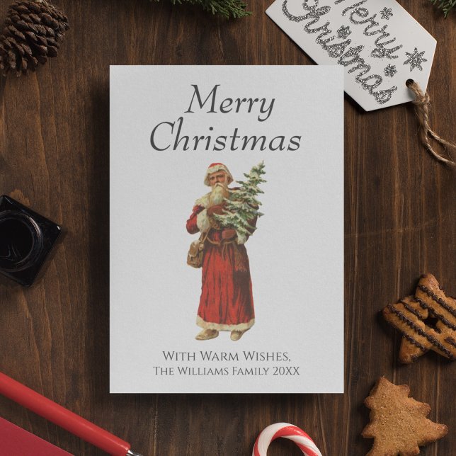 Vintage Style Santa Tree Merry Christmas Holiday Card (Vintage Style Santa Tree Merry Christmas Holiday Card
)