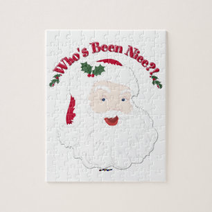 Vintage Style Santa Who's Been Nice?! Jigsaw Puzzle